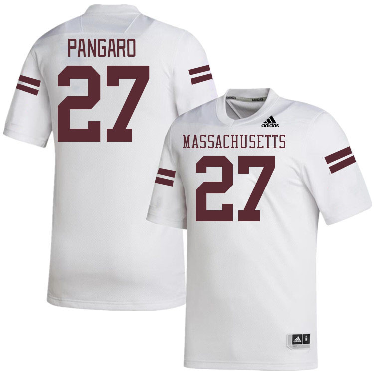 Massachusetts Minutemen #27 Michael Pangaro College Football Jerseys Stitched-White